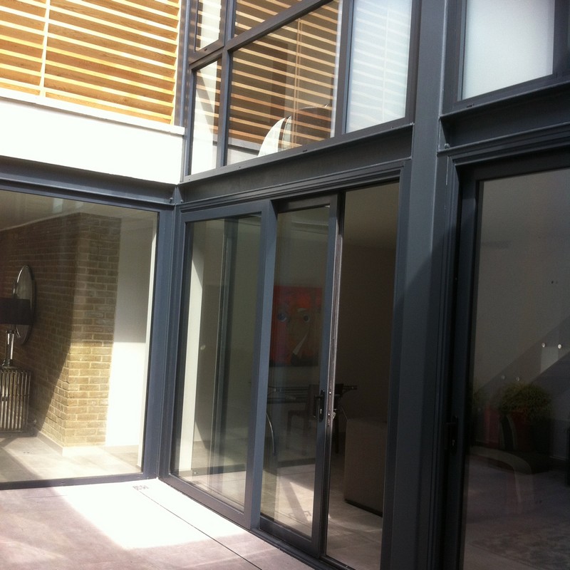 Anthracite aluminium sliding patio doors fitted in Purley