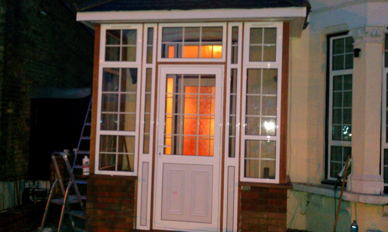 uPVC porch with Georgian bar glazing installed in Purley